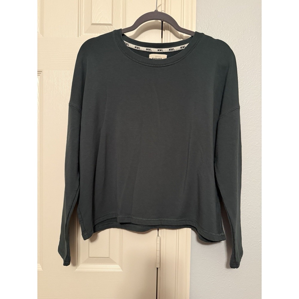 Madewell MWL Make Weekends Longer Superbrushed Easygoing Sweatshirt Medium Green